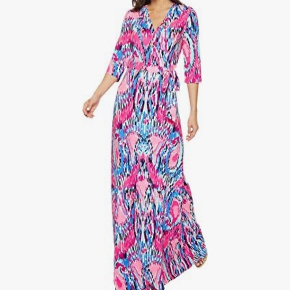Lilly Pulitzer Marvista Wrap Maxi Dress Multicolour Free Spirit Size Small - Picture 3 of 7